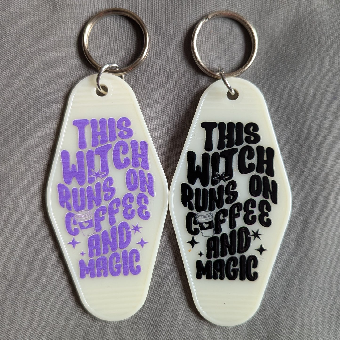 This Witch Runs on Coffee & Magic Keyring