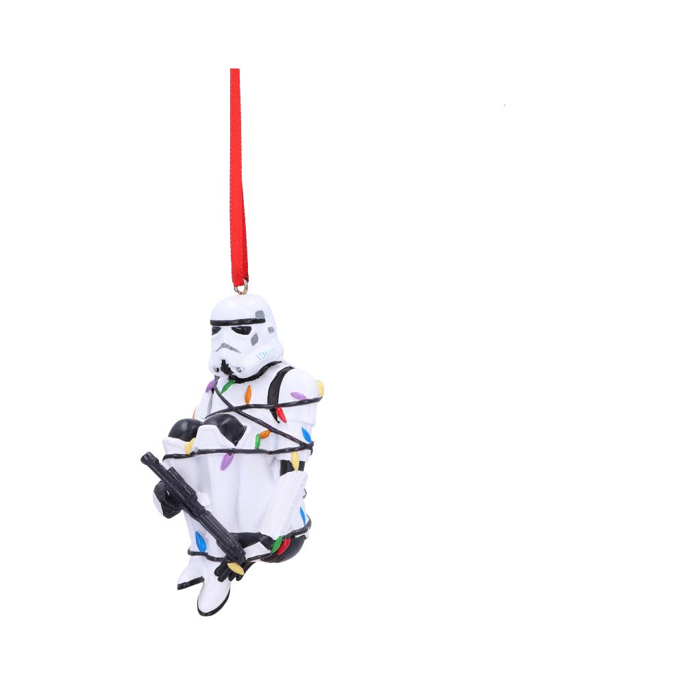 Stormtrooper wrapped in lights hanging ornament