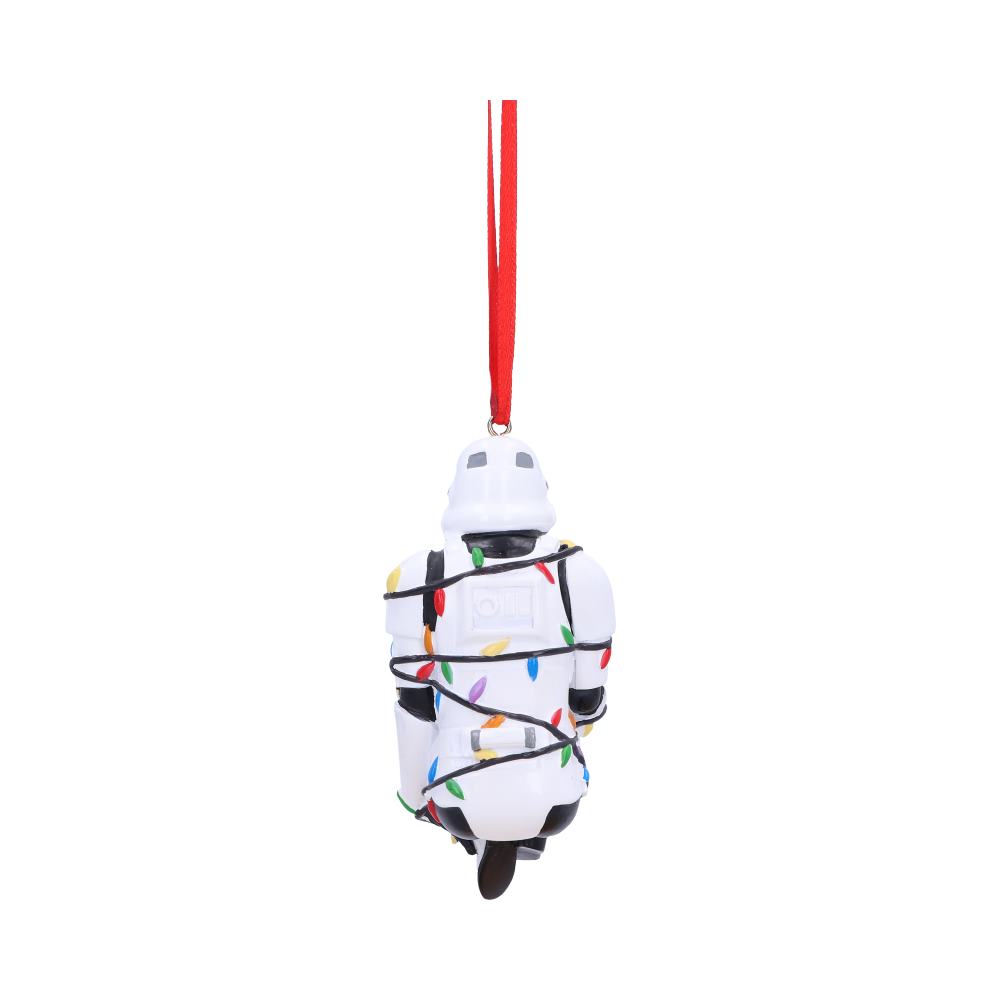 Stormtrooper wrapped in lights hanging ornament