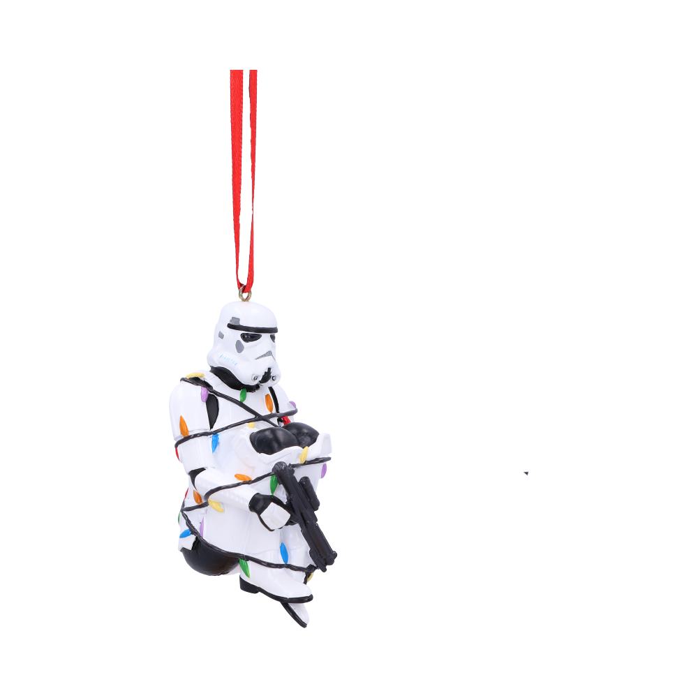 Stormtrooper wrapped in lights hanging ornament
