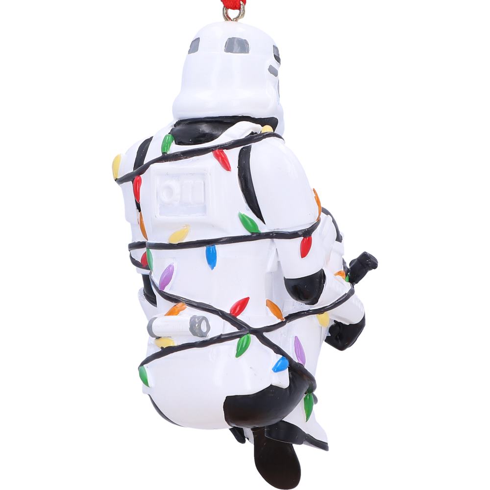 Stormtrooper wrapped in lights hanging ornament