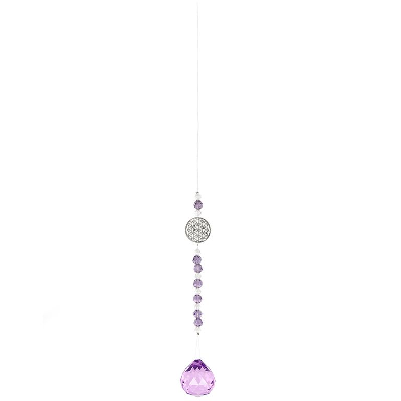 Purple Hanging Flower of Life Crystal