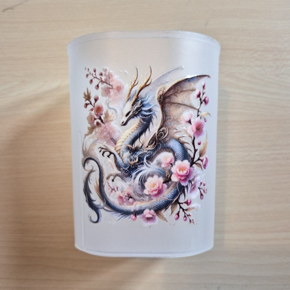 Blue Dragon with Pink Flowers