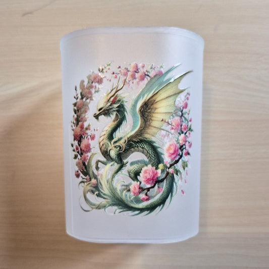 Green Dragon with Pink Flowers