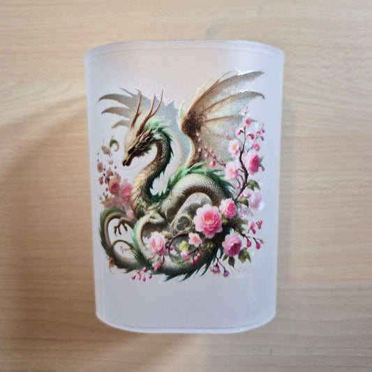 Green Dragon with Pink Flowers (2)