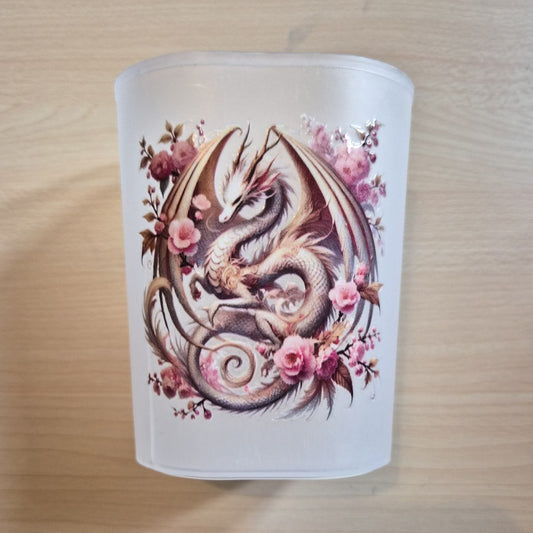 Cream Dragon in Pink Flowers